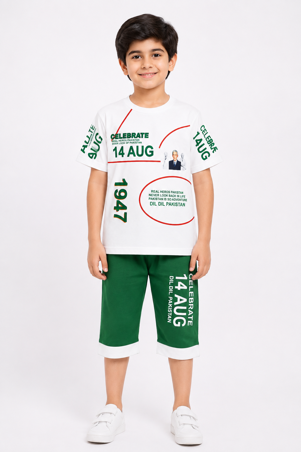 Celebrate 14 AUG Graphic Print Boys 2-Piece Set