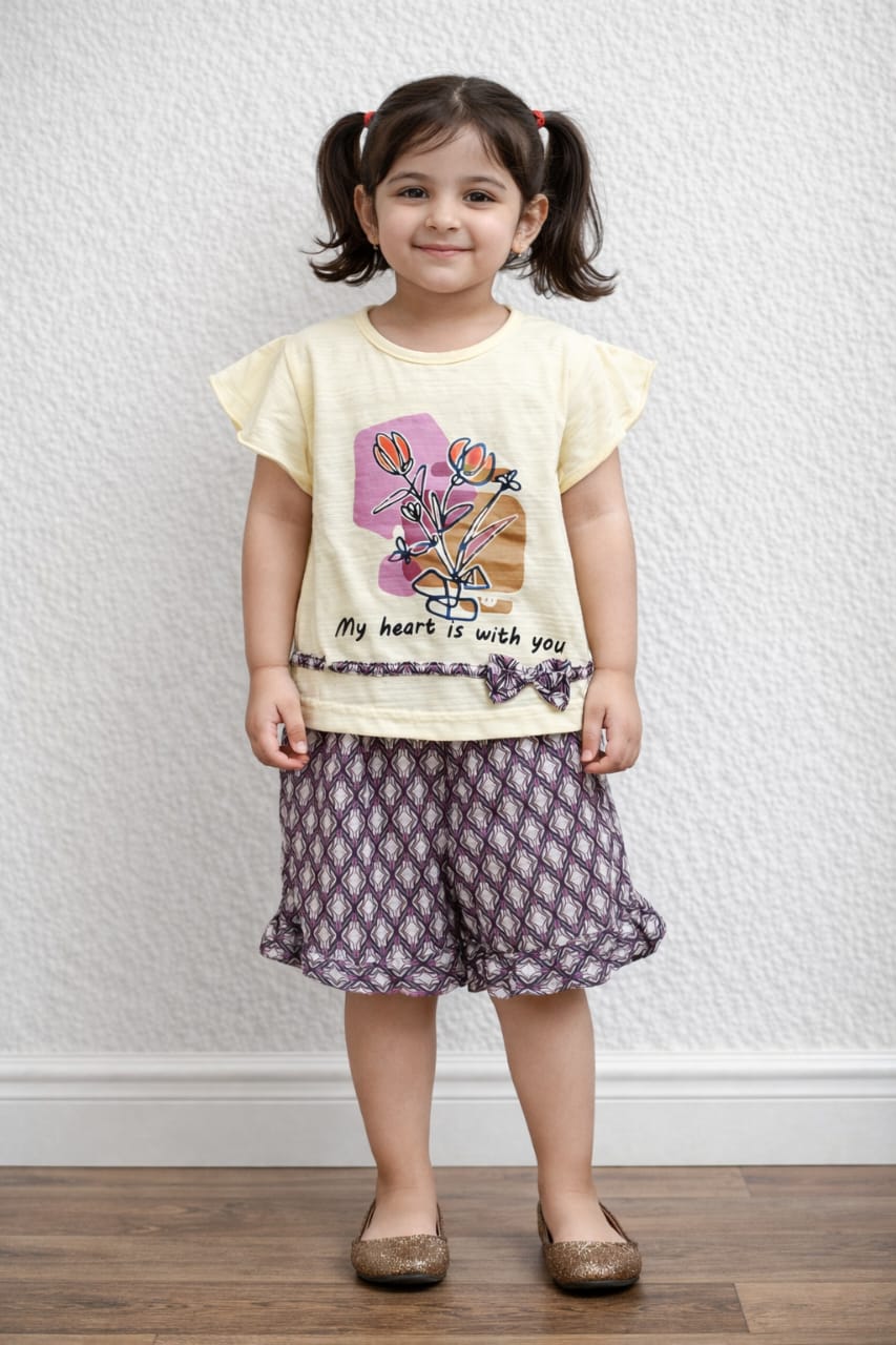 Girls My Heart Skirt Style 2Pcs Suit