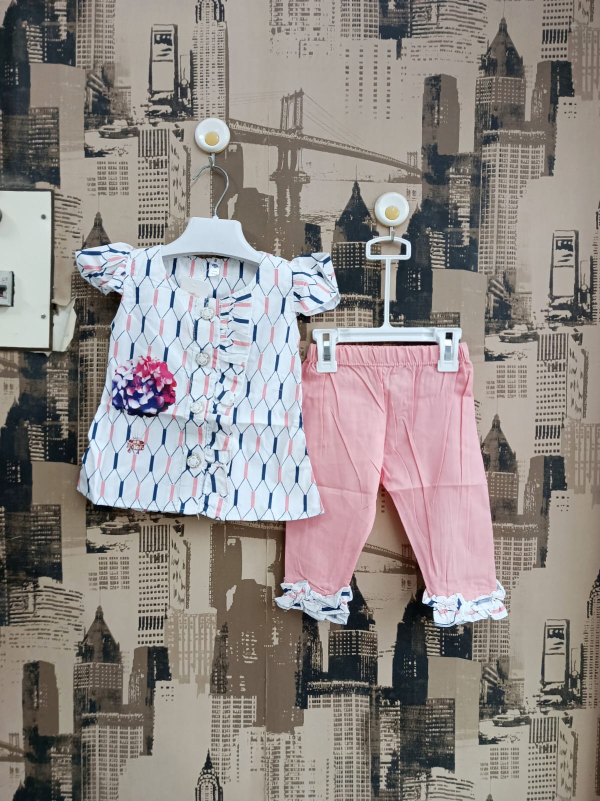 Girls Flower Frock Style 2Pcs Suit