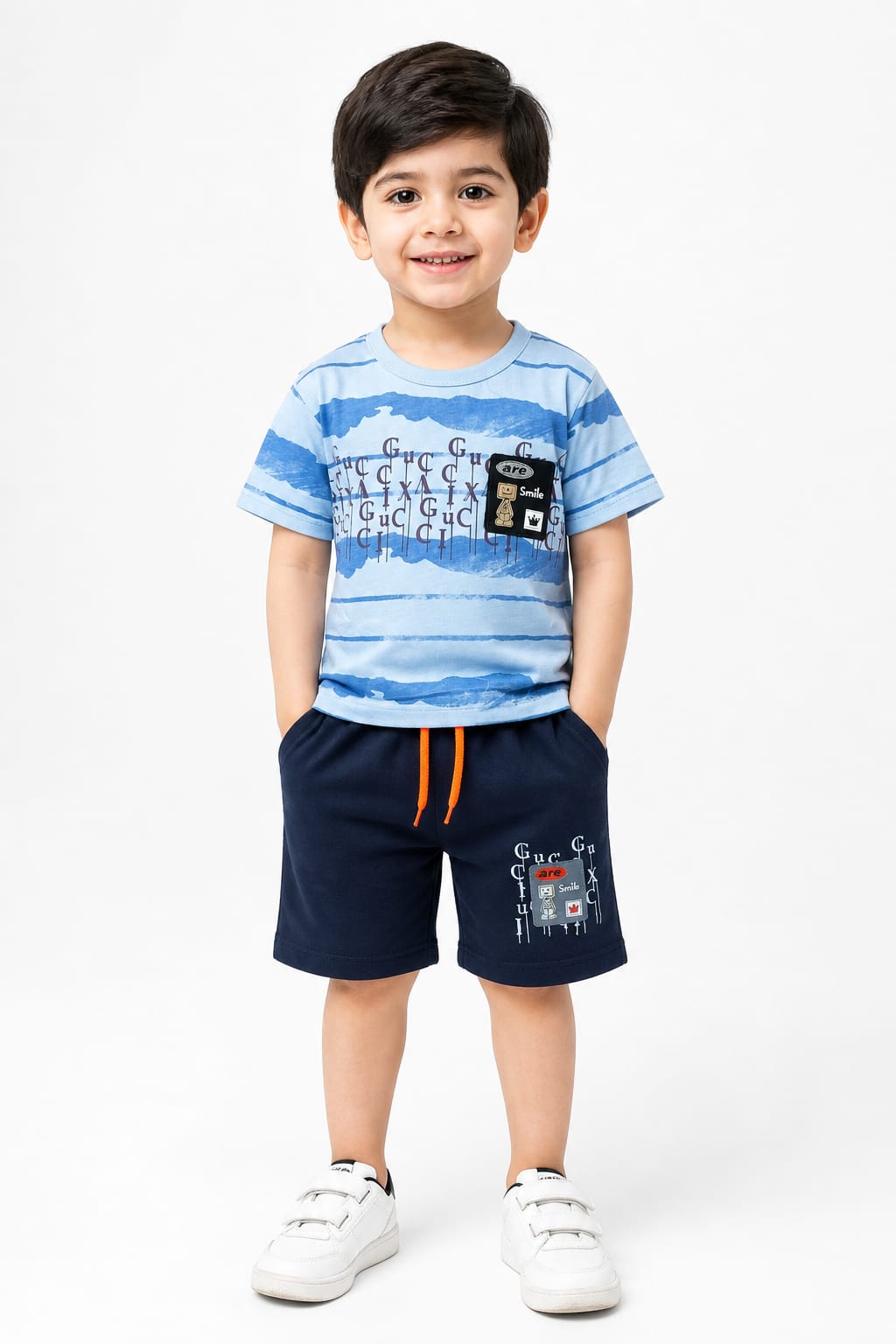 Boys ARE Simile Print 2Pcs Suit