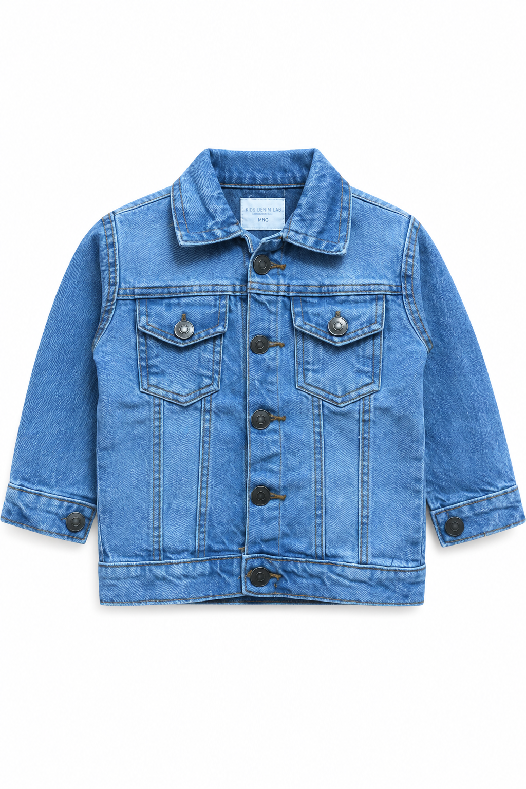 Kids Classic Button-Front Denim Jacket | Light Blue