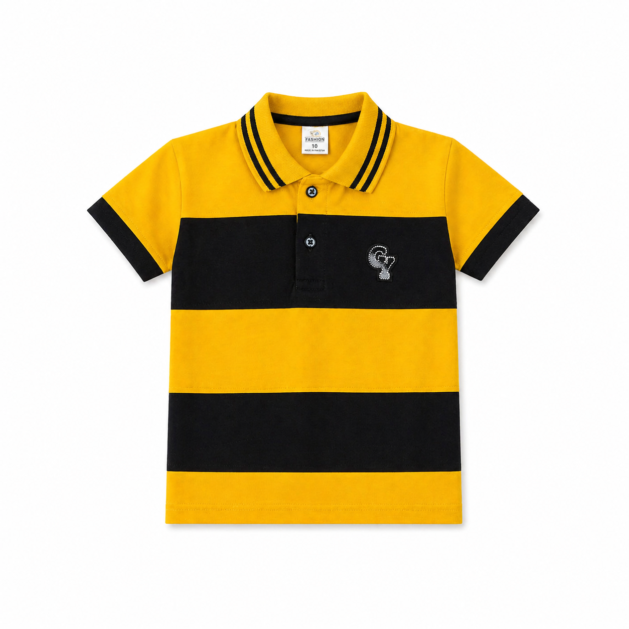 Boys Penal Polo T-Shirt - Yellow & Black