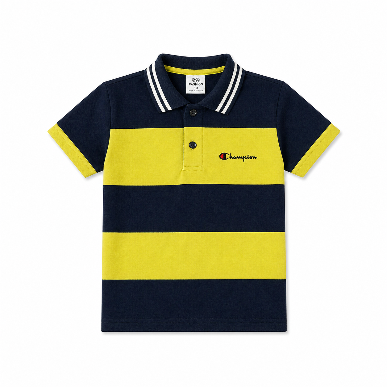 Boys Penal Polo T-Shirt - Yellow & Blue