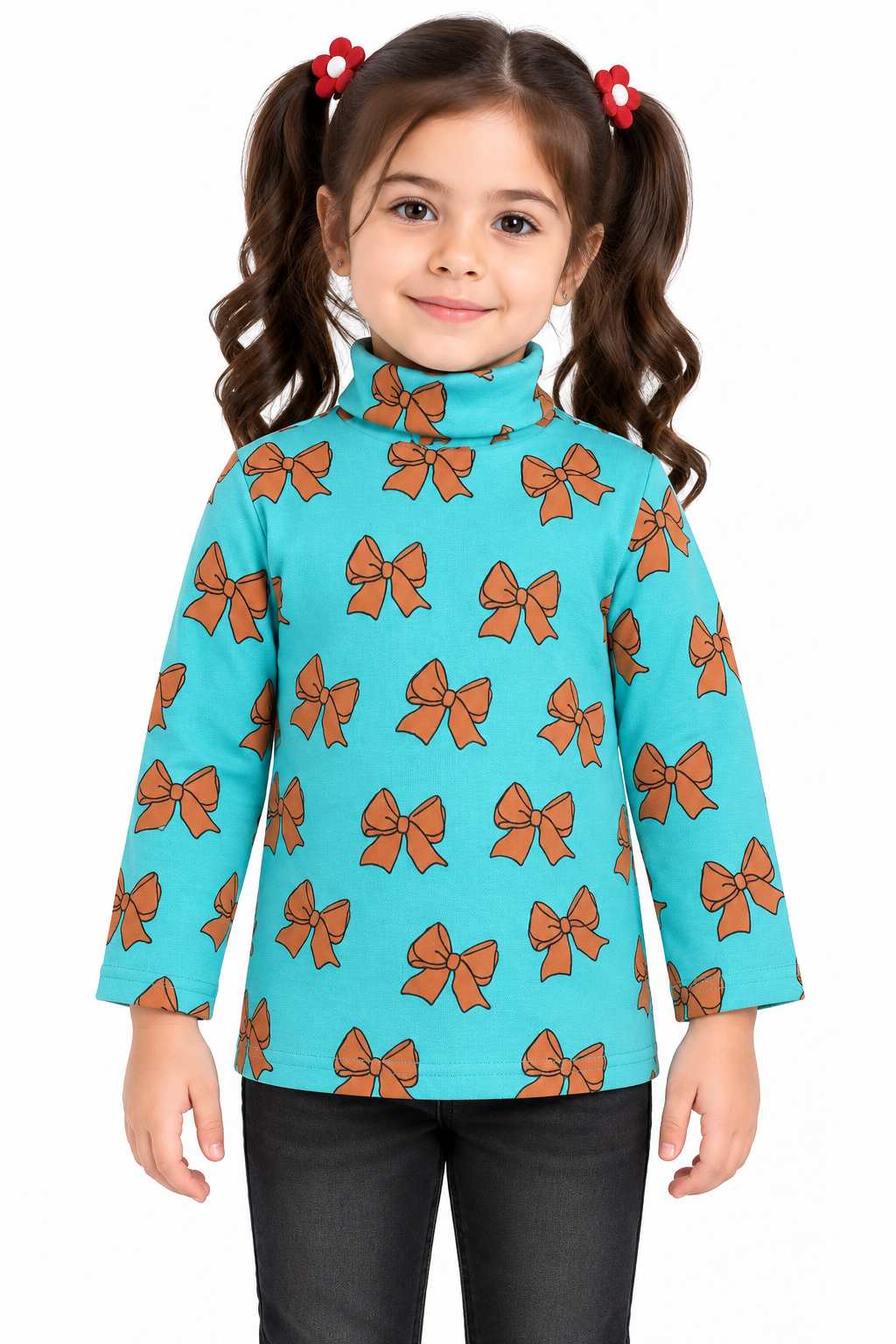 Girls Printed High-Neck Pack of 3