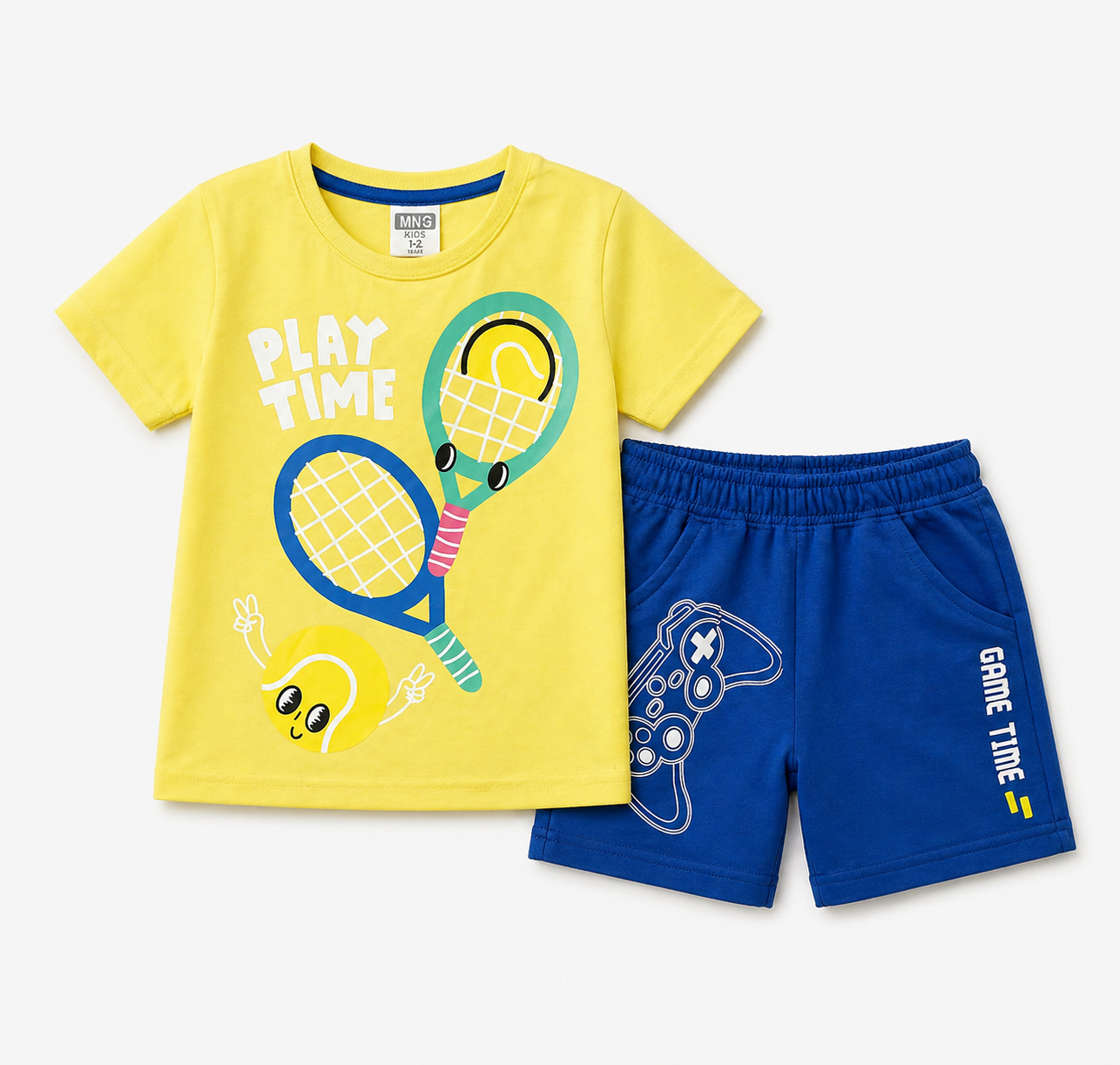 Kids Play Time Racket 2Pcs Suit - Yellow & Blue