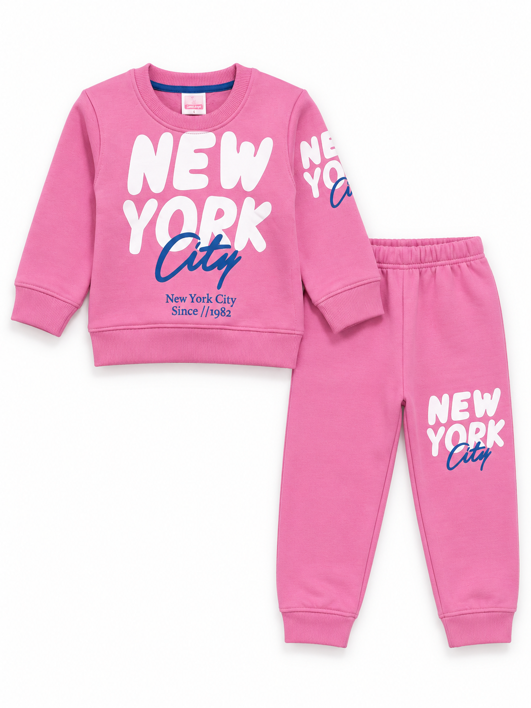 Girls New York City Graphic Fleece Tracksuit | Pink