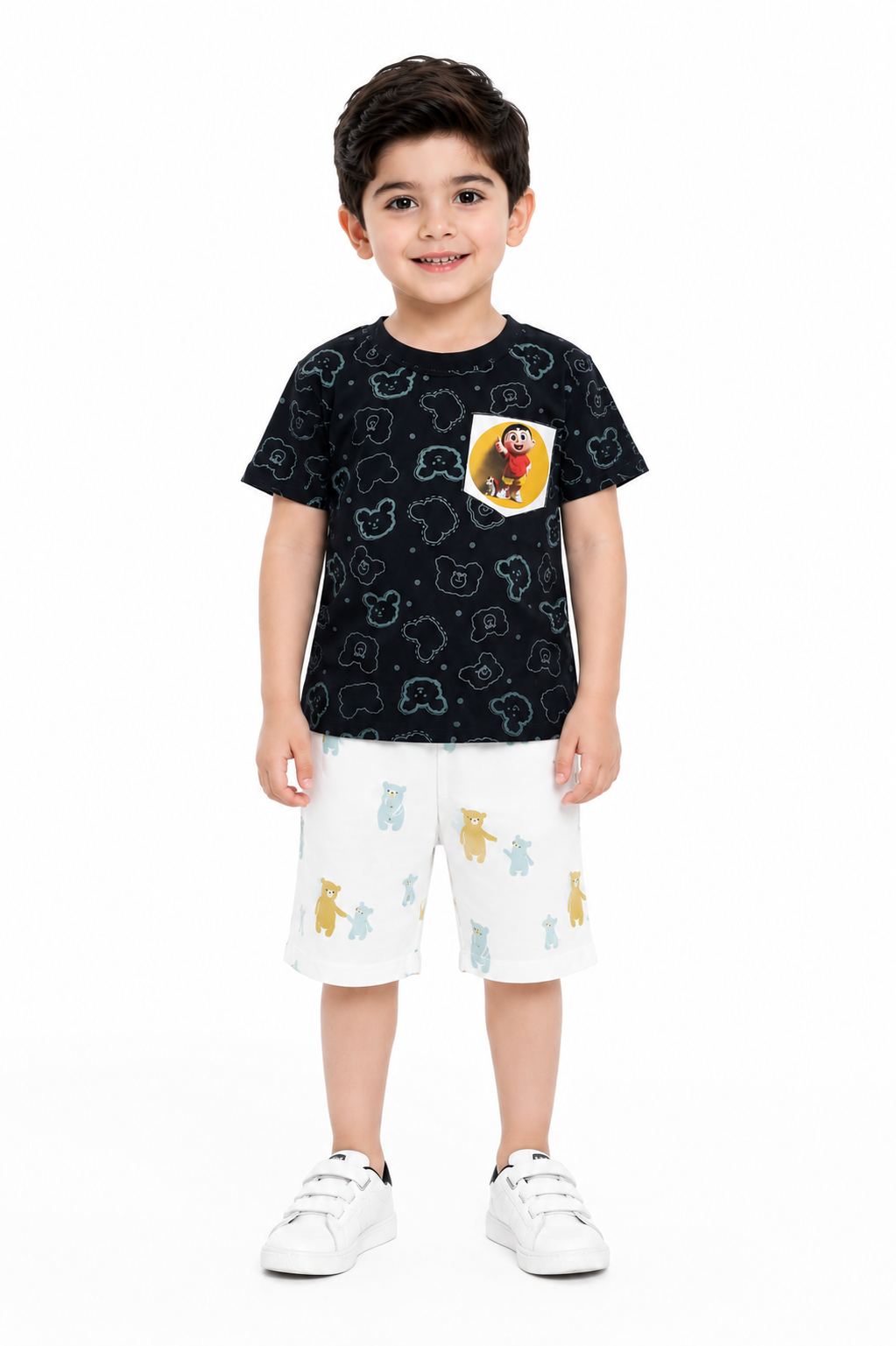 Boys Boy Bear Print 2Pcs Suit