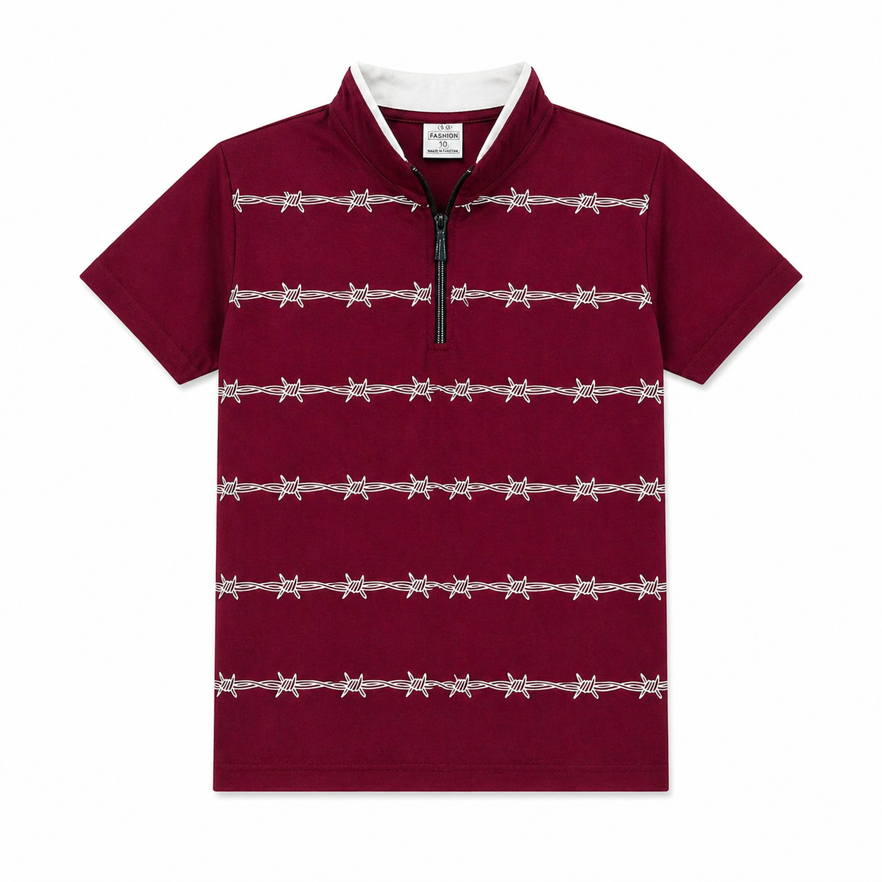 Boys Barbed Wire Polo T-Shirt - Maroon