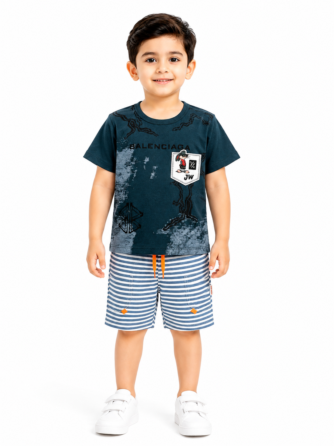 Boys Balenciaga JW Print 2Pcs Suit