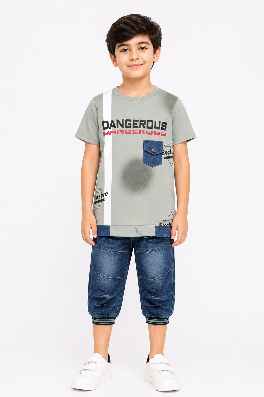 Boys Dangerous Pocket 2Pcs Suit