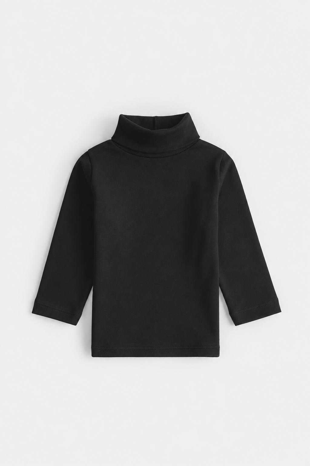 Kids Unisex Full Sleeve Plain High-Neck | Black