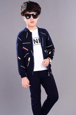 Kids Ziper Track Suit  Fleece - Blue