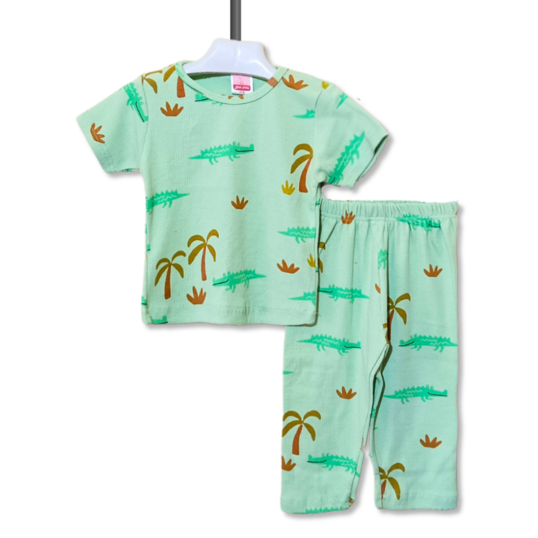 Kids Tree Printed Night Suit - Green