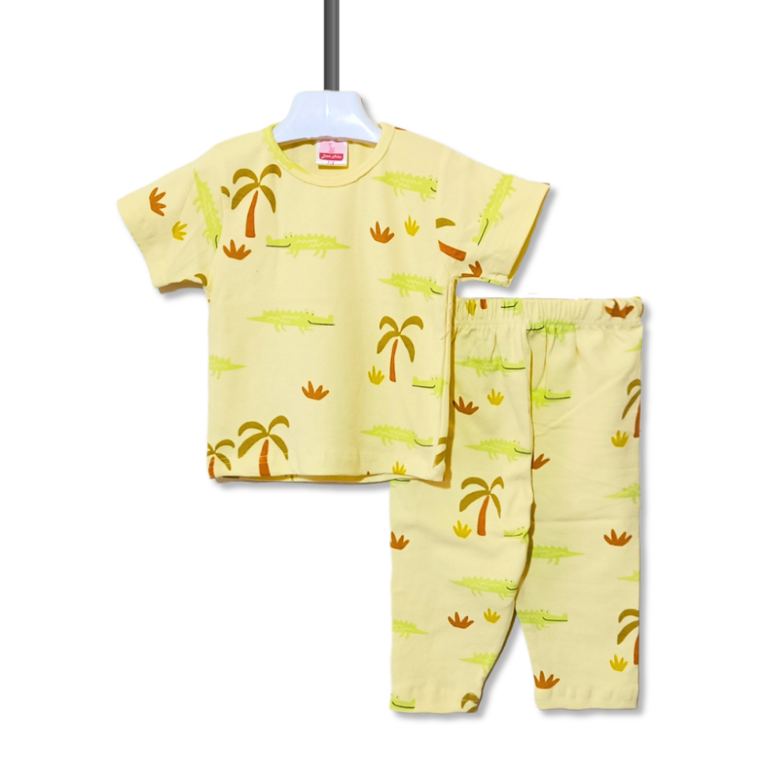 Kids Tree Printed Night Suit - Yellow