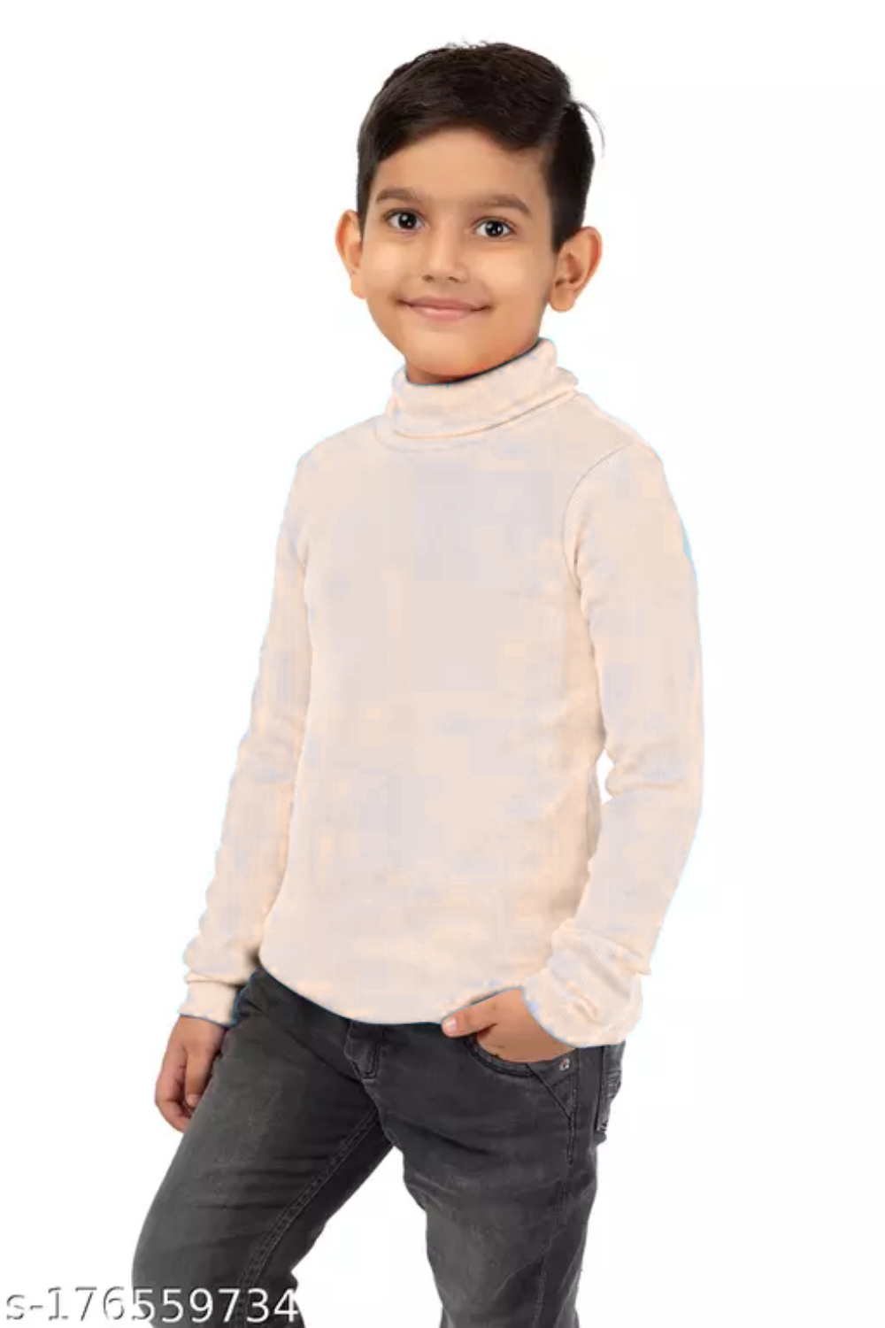 Kids Unisex Full Sleeve High-Neck - Off White