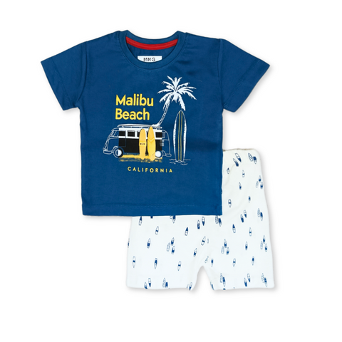 Kids Beach Printed 2 Pcs Suit - Blue