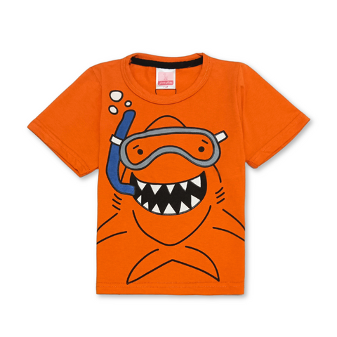 Kids Fish Printed 2 Piece Suit - Orange