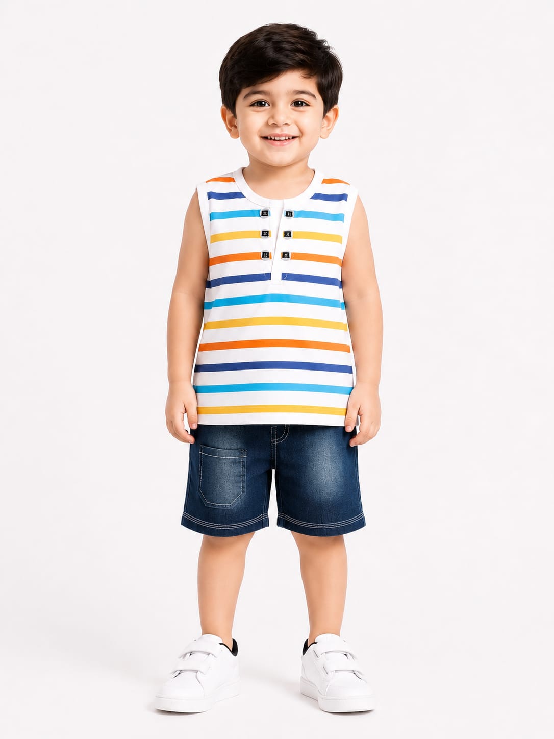Boys Multi Lining Sando Suit