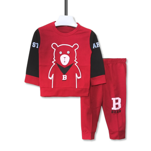 Kids 2 Piece Suit Bear Printed F/S