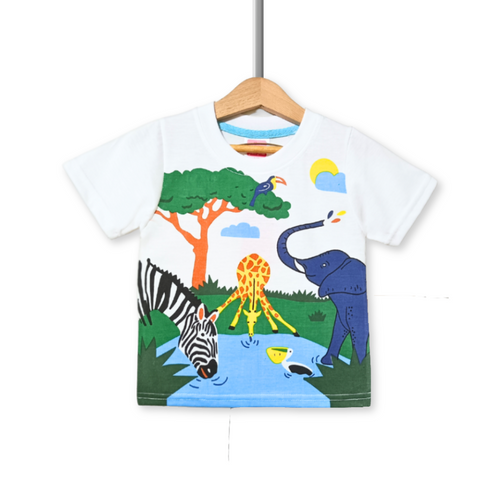 Kids Animals Printed T-Shirt - White