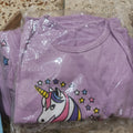 Kids Unicorn Stra Print Night Suit - Purple