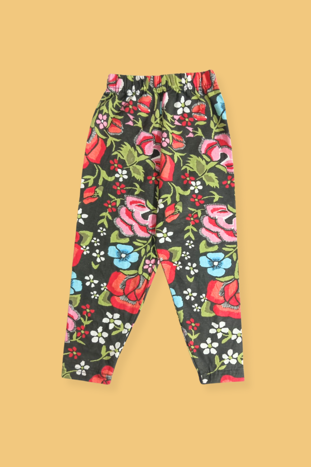 Girls Black Multi Printed Trouser