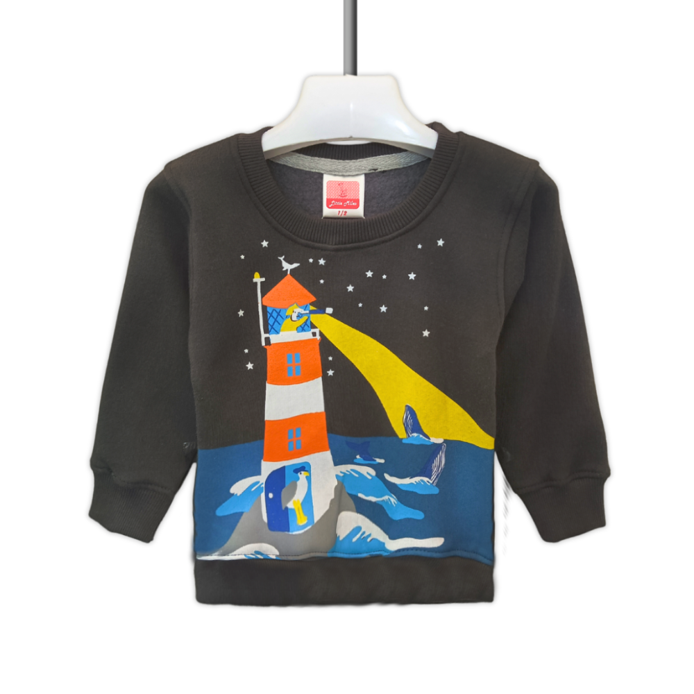 Boys' Sea Print Sweatshirt – Gray