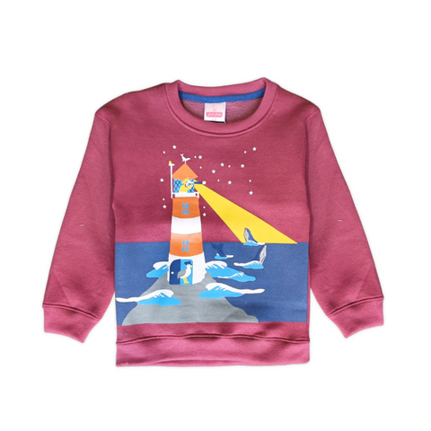 Boys' Sea Print Sweatshirt – Maroon