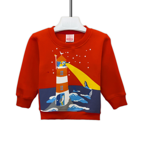 Boys' Sea Print Sweatshirt – Red