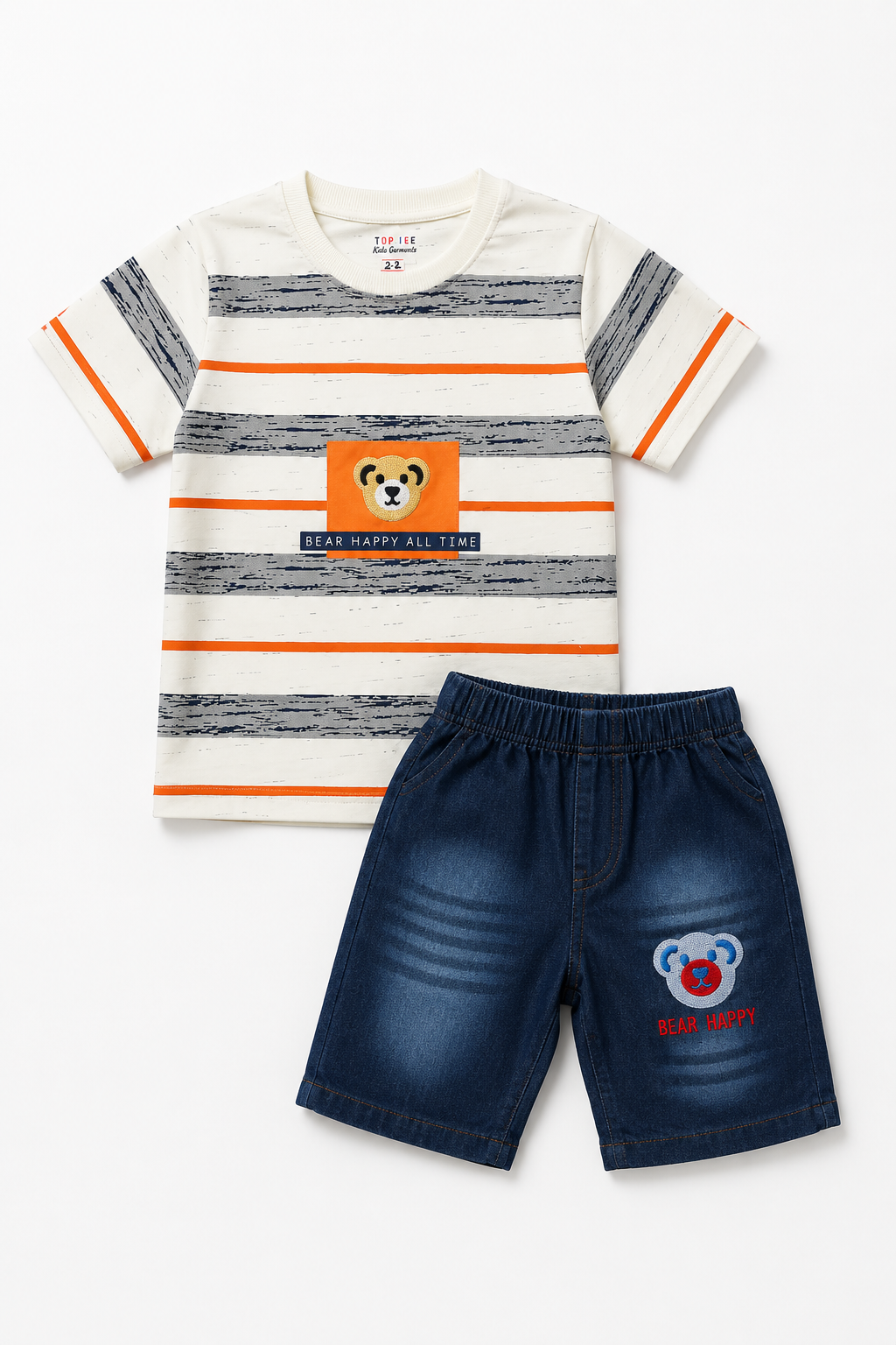 Boys Bear Happy Lining 2Pcs Suit