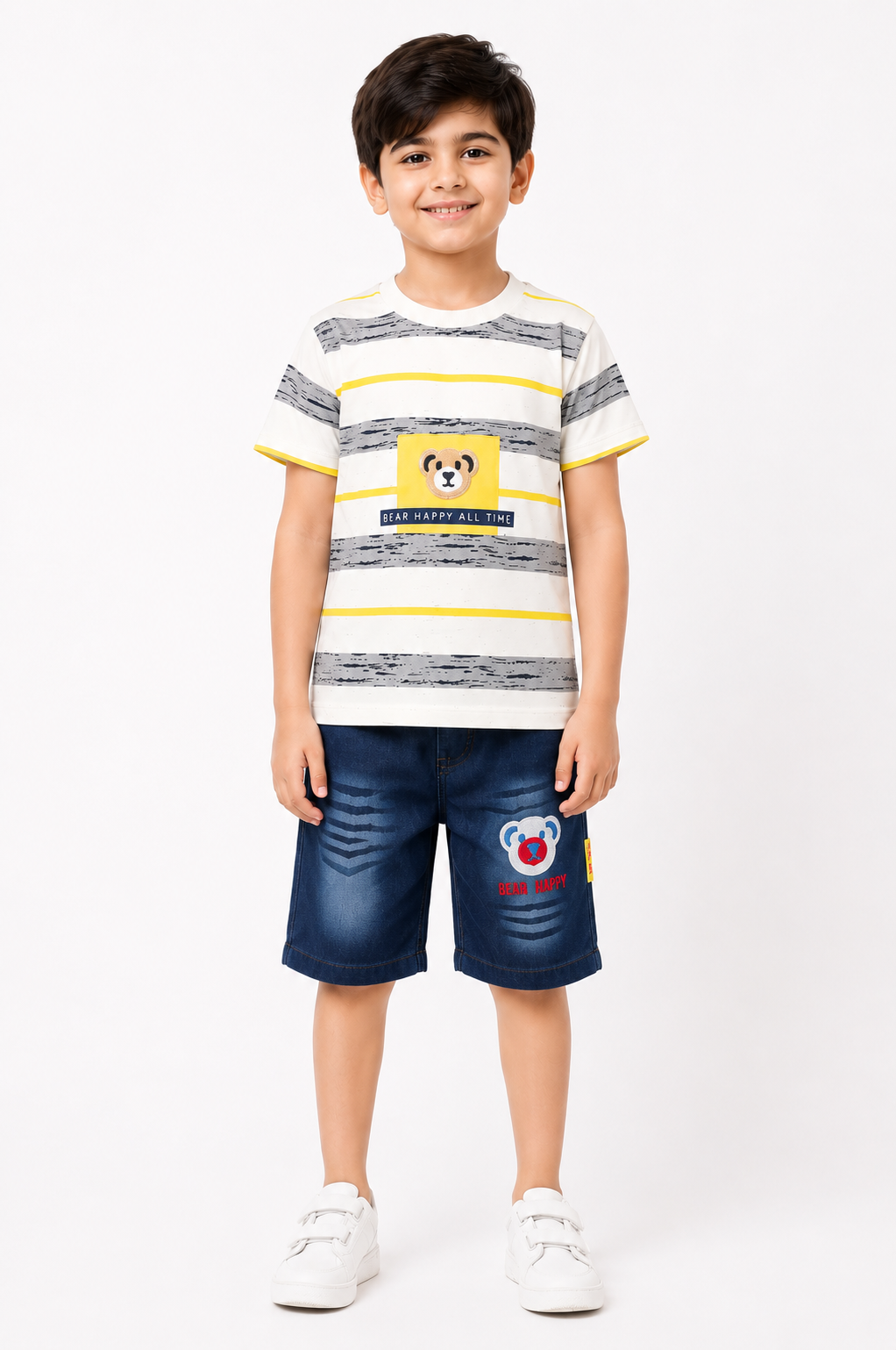 Boys Bear Happy Lining 2Pcs Suit