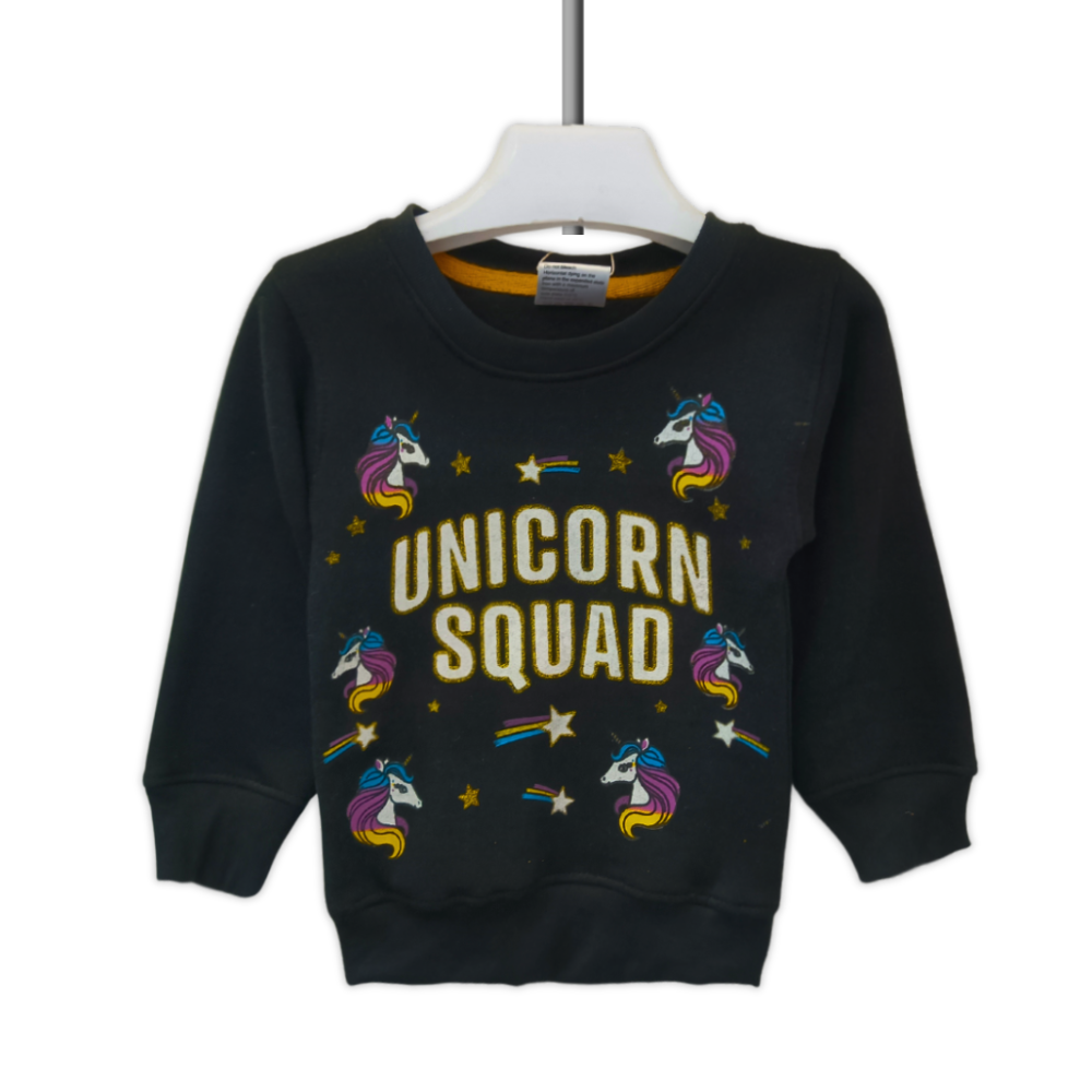 Girls' Unicorn Squad Sweatshirt – Black