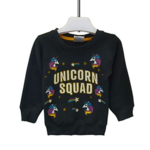 Girls' Unicorn Squad Sweatshirt – Black