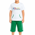Kids 2-Piece Cotton Suit – White T-Shirt & Green Shorts