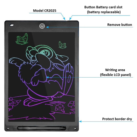 Kids Multi Colors - LCD Writing Tablet 12 Inches