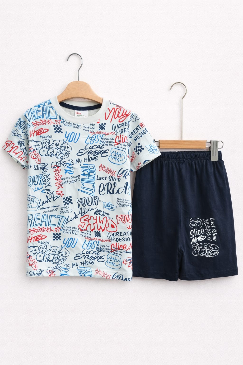 Boys All Over Graphic Print 2Pcs Suit