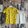 Boys Multi Pineapple  Print 2Pcs Suit - Yellow