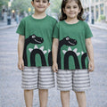 Kids Snack Dino Print 2 Pcs Suit - Green