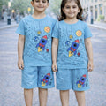 Kids All Over Space Print 2 Pcs Suit - Skye Blue