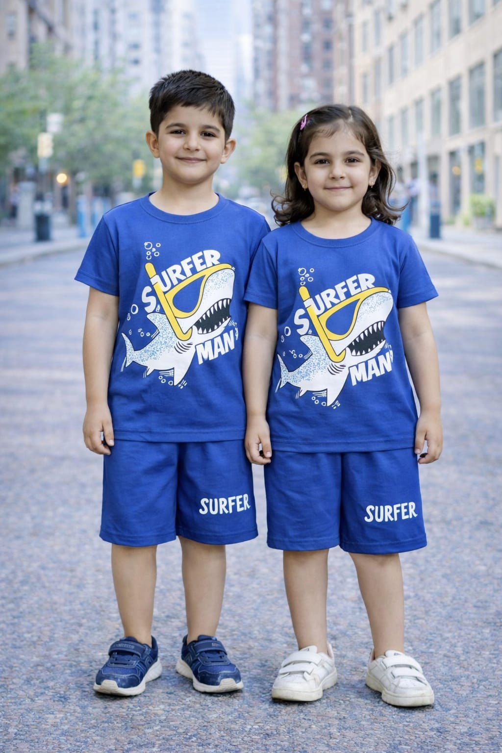 Kids Surfer Fish 2 Pcs Suit - Blue
