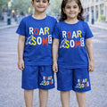 Kids Roar Some Print 2 Pcs Suit - Blue