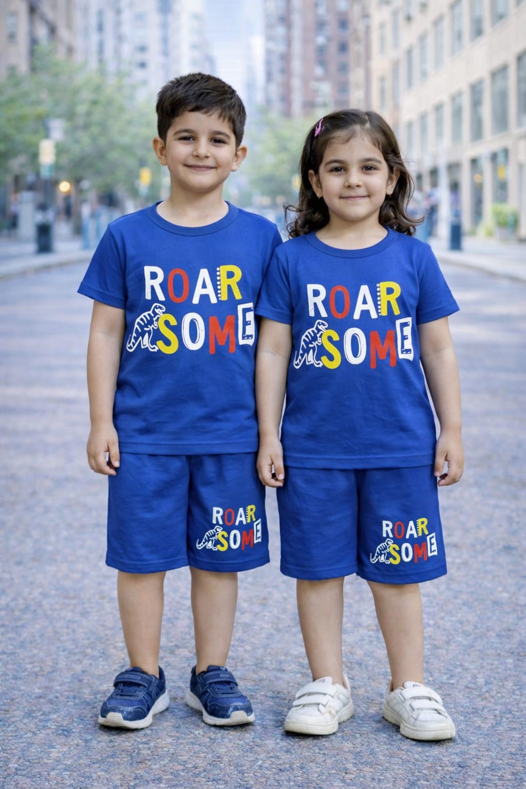 Kids Roar Some Print 2 Pcs Suit - Blue