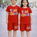 Kids Roar Some Print 2 Pcs Suit - Red