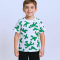 Kids Frog Print 2 Pcs Suit - White & Black
