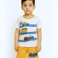 Kids Track Print 2 Pcs Suit - White