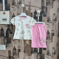 Girls Rabbit & Flower Print 2Pcs Suit