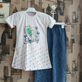 Girls Today Heart Print 2Pcs Suit