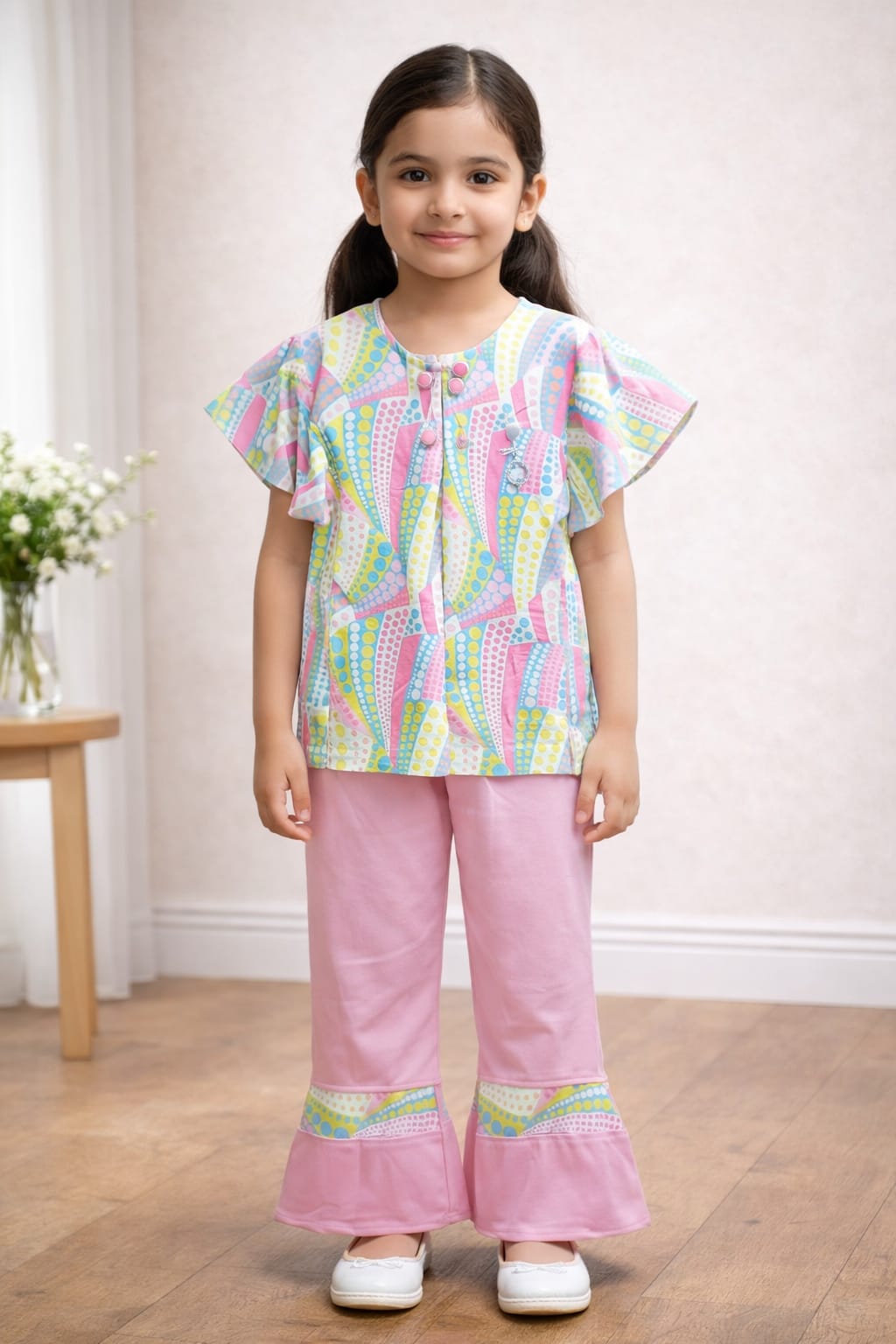 Girls Multi Doted Printed 2Pcs Suit
