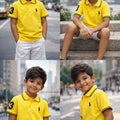 Boys Polo Logo Plan T-Shirt - Yellow