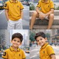 Boys Polo Logo Plan Pk T-Shirt - Mustard